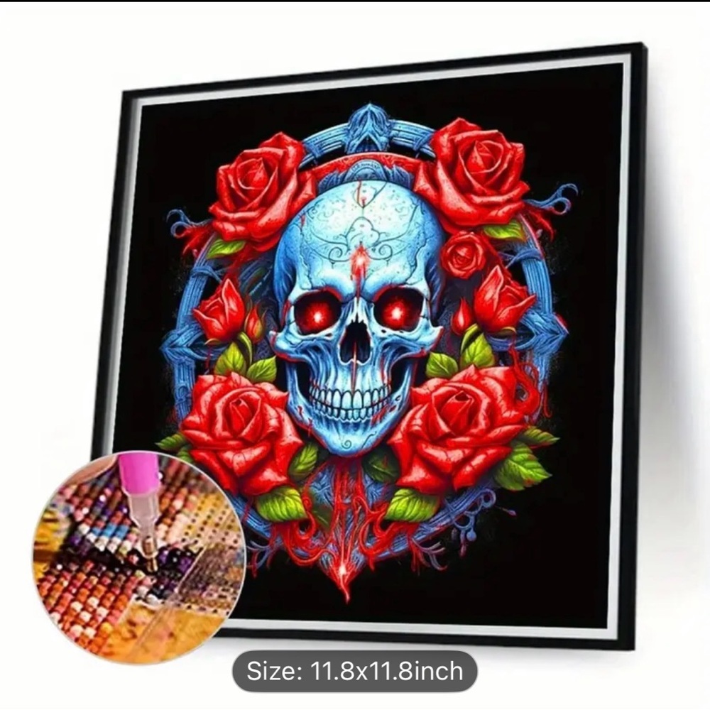 Diamond painting kit - skull & roses - Picture 2 of 5